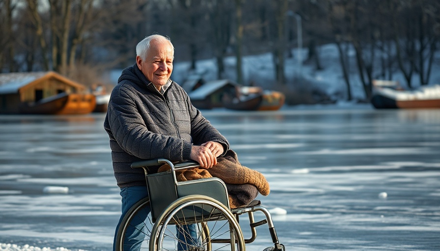 Joy found in hardship: Elderly man and woman on a frozen lake.