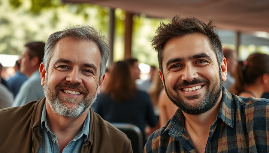 Casual portraits of two men in different settings.