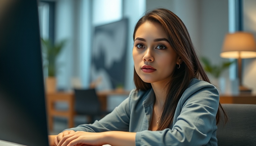 Young woman in modern office, Start Your First Business inspiration.