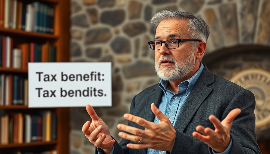 Explaining UK tax benefits, man presenting in home setting.