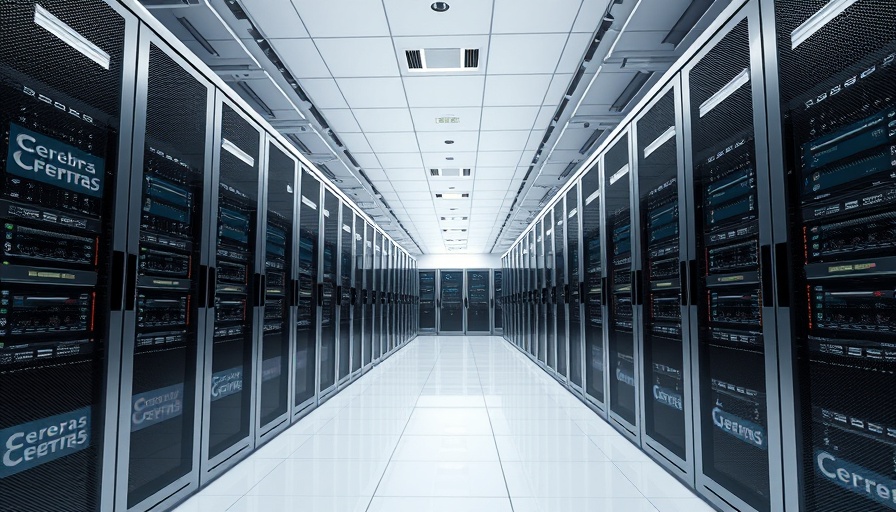 Cerebras Systems data center with servers, person inspecting