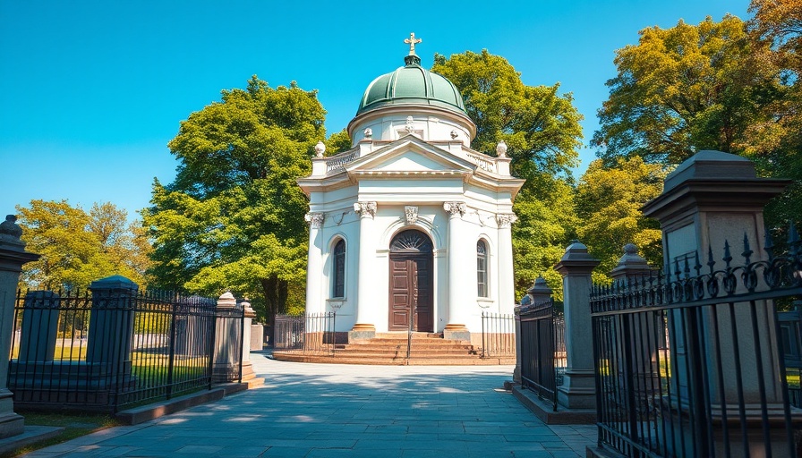 Rabbie Burns' mausoleum surrounded by historic graves