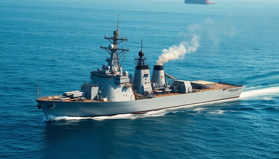 Large naval warship in coastal waters during Ukraine maritime ceasefire.