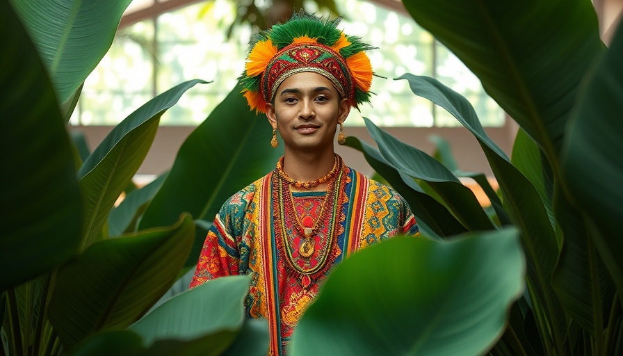 Knockengorroch Festival 2025 attendee in vibrant attire amidst greenery.