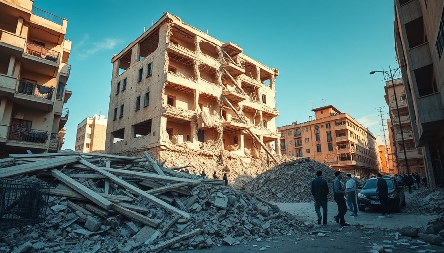 7.7 Earthquake in Myanmar and Thailand: Collapsed building and onlookers.