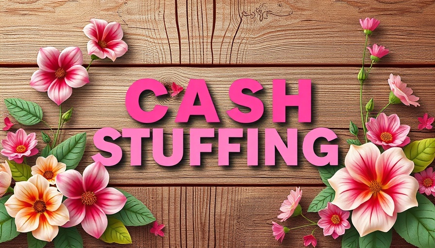 Floral banner for cash stuffing budgeting with pink text.