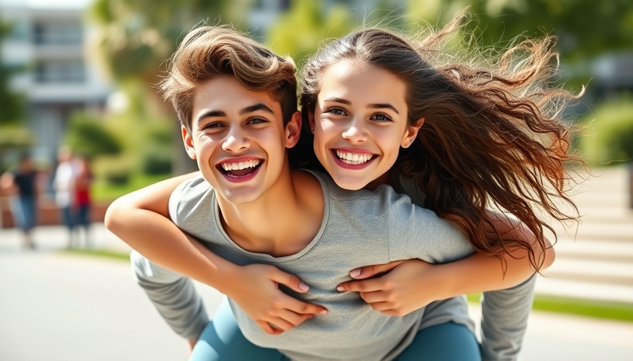 Summer of Play Fund Dumfries: smiling teens enjoying a piggyback ride.