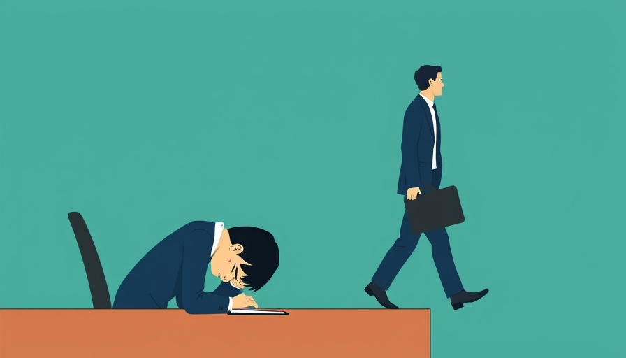 Frustrated person at desk as businessperson leaves, illustrating property sales challenges.