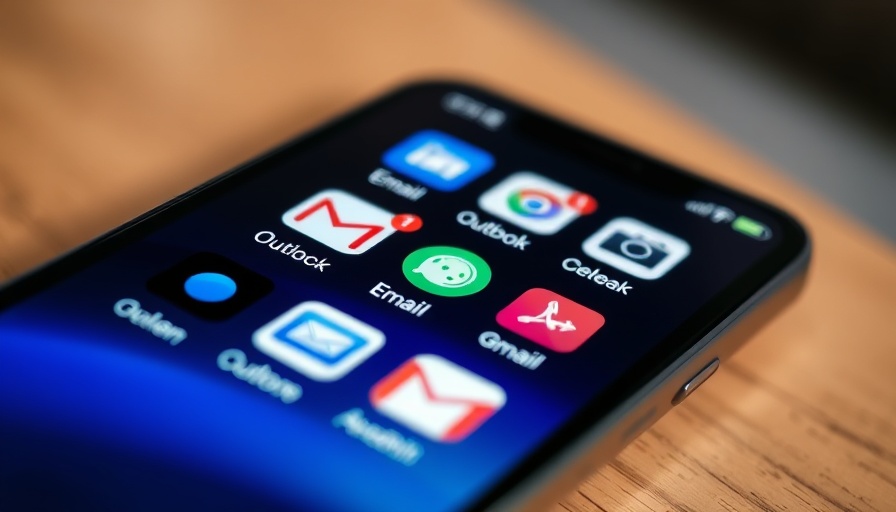 Smartphone showing best cross-platform email client apps on screen