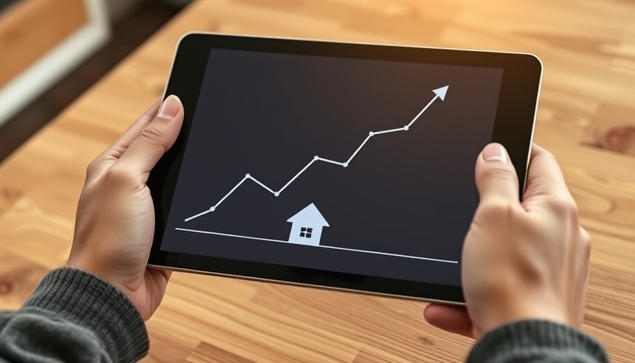 Home moving costs rise: tablet showing graph with house icon.