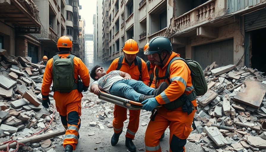 Myanmar earthquake humanitarian crisis: rescue team saving lives.