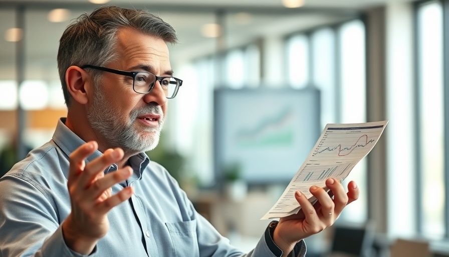 April 2025 savings update discussion with focused man.