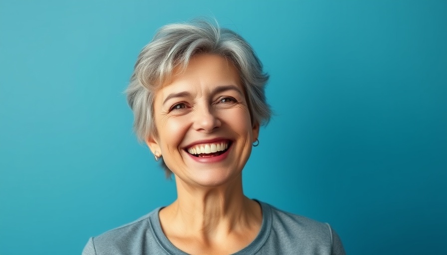 Smiling woman reflecting joy, highlighting debt solutions.