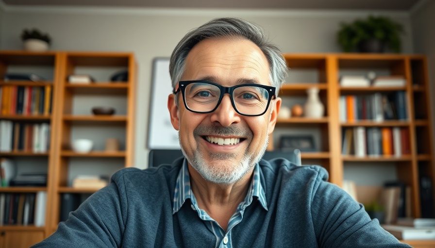 Middle-aged man smiling on a video call, discussing Trump's Greenland ambitions.