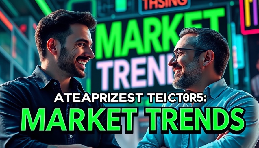 Crypto stable amidst stock rout graphic with two men smiling.