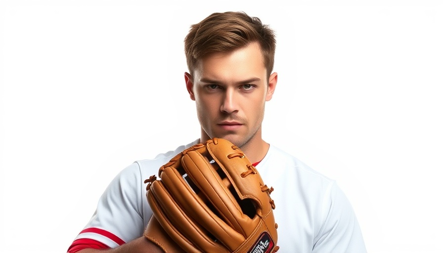 Focused baseball player holding a glove, representing faith and baseball.