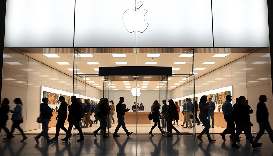 Apple store facade illustrating trade war's impact on business dynamics.