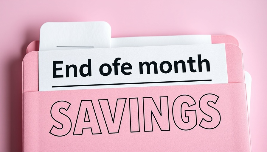March savings strategies: end of month savings total display.
