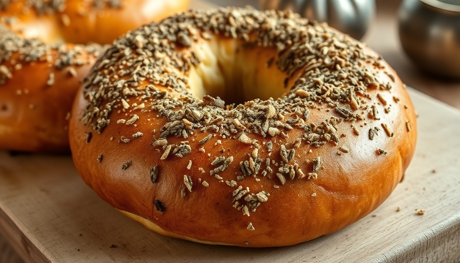 Freshly baked homemade za'atar bagels.