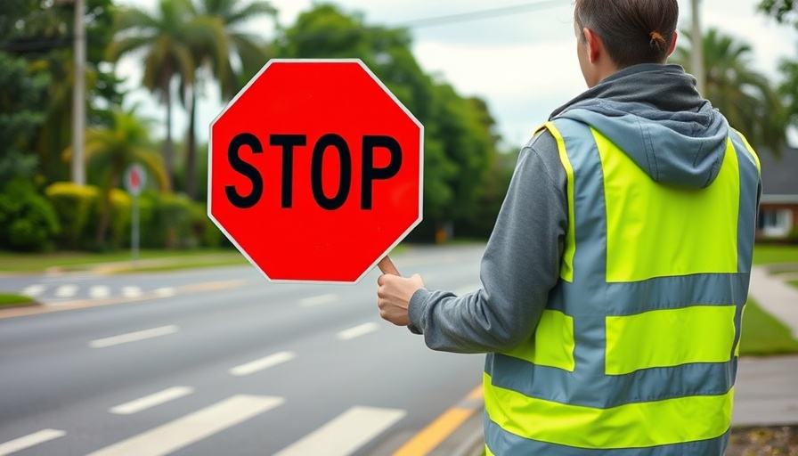 Stop sign at school crossing raises lollipop loss concern.