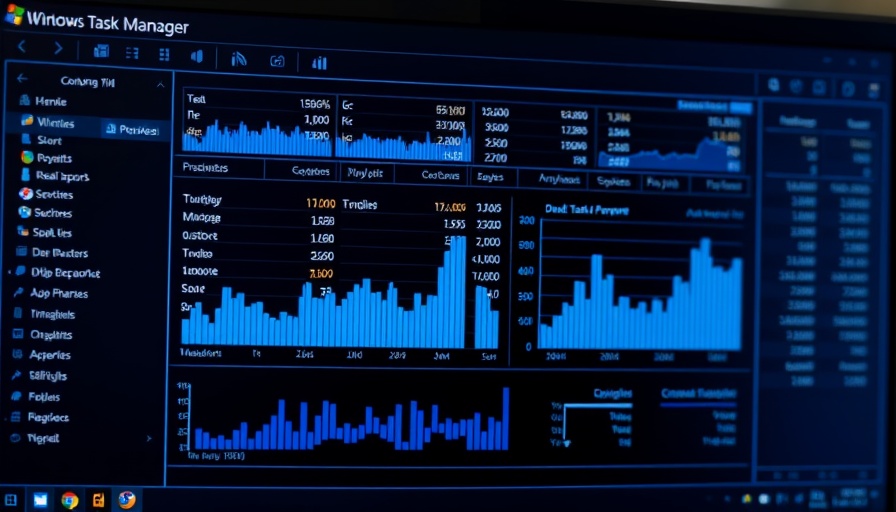 Windows Task Manager interface with performance metrics and graphs.