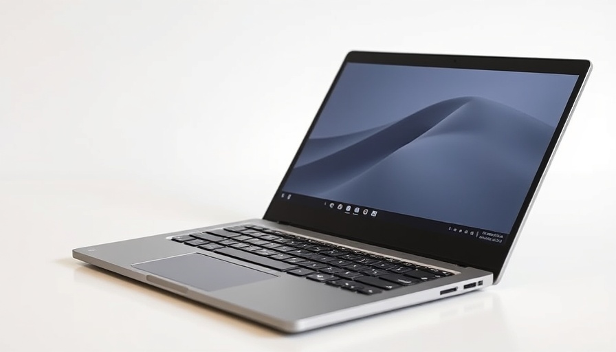 Renewed Lenovo Touchscreen Chromebook with display open on white background
