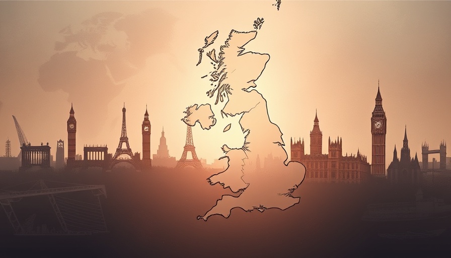Illustrated UK map with faded landmarks, symbolizing overseas buyer decline.