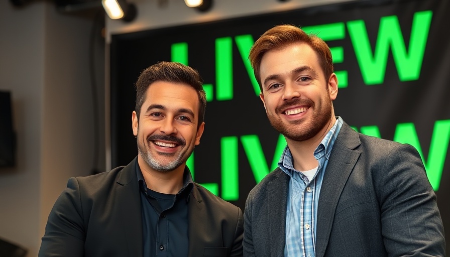 Confident men hosting live show on navigating rising living costs.