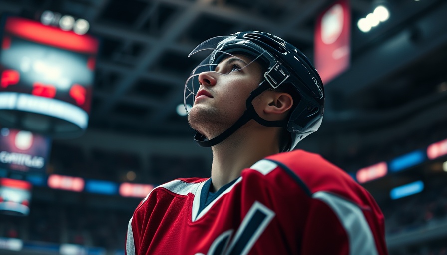 Ice hockey player in Washington Capitals jersey on the ice.