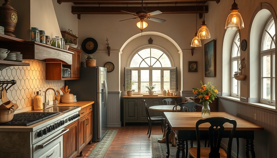 Home renovation with historical charm, vintage kitchen and dining area.