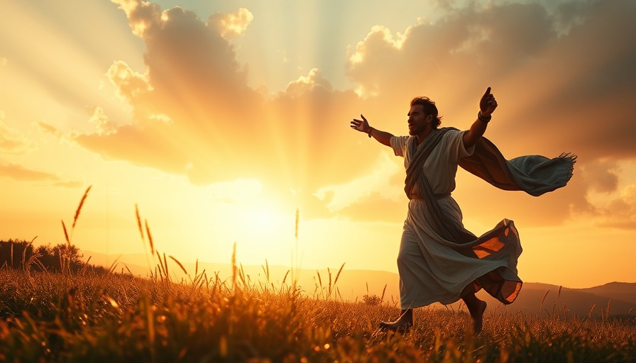 Dynamic figure symbolizing Christian life pursuing righteousness.