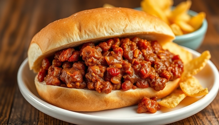 Delicious old-fashioned Sloppy Joe sandwich on a plate.