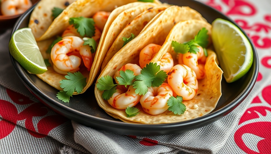 Delicious shrimp tacos with cilantro and lime, ideal Mexican dishes for weight loss.