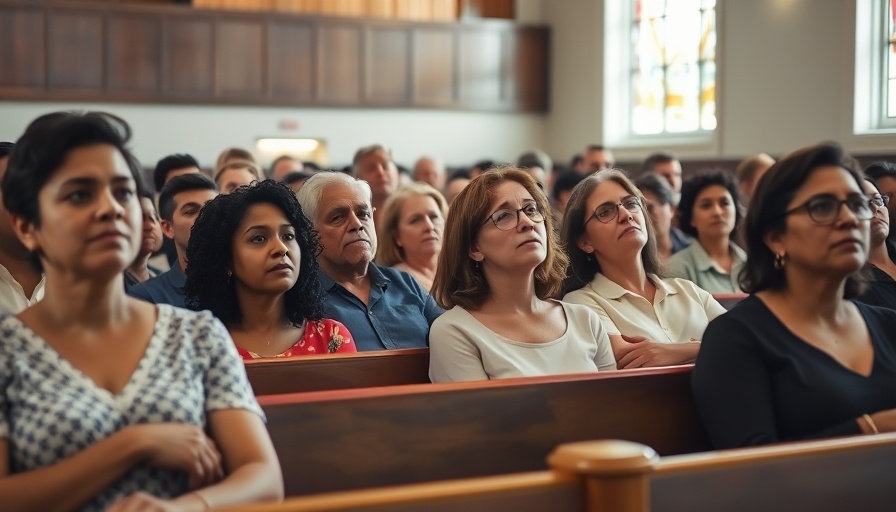 Diverse audience in a church setting, highlighting immigration enforcement discussions.