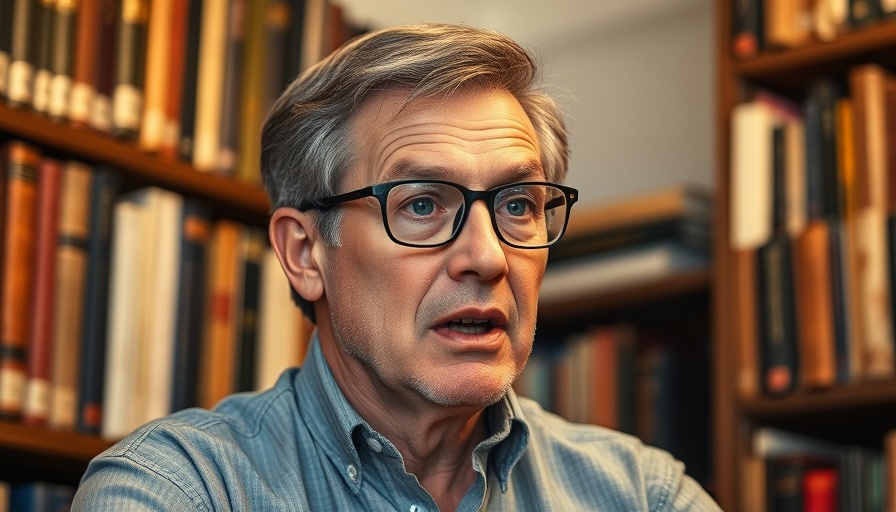 Middle-aged man explaining how to find answers in the Bible, warm lighting.