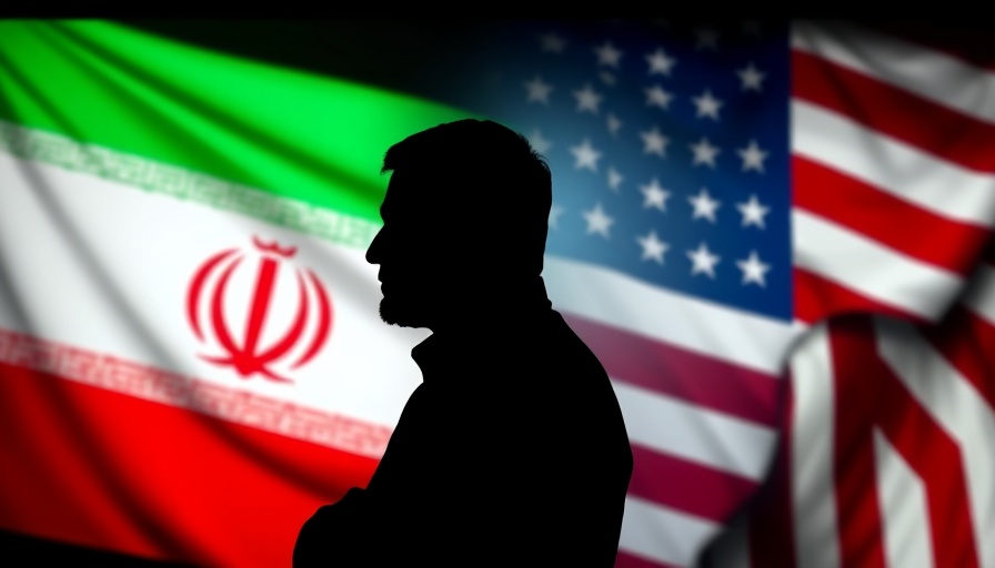 Silhouette with Iran and US flags symbolizing nuclear talks.
