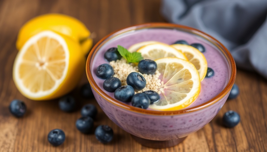 Lemon blueberry smoothie bowl only sugar comes from the blueberries