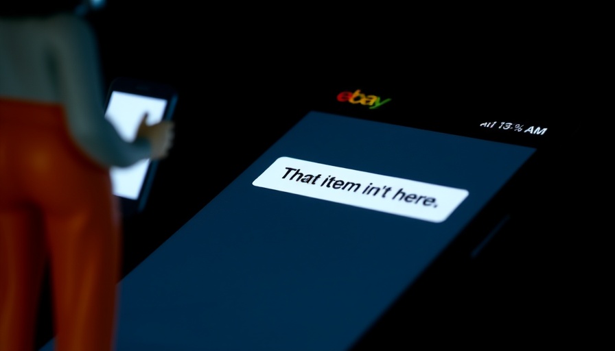 eBay mobile error interface, 'That item isn't here' message displayed.