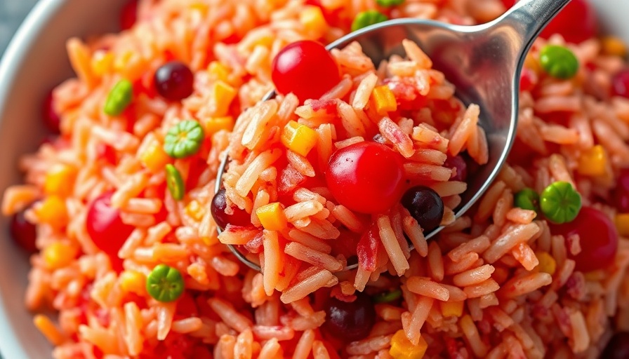 Vibrant Albaloo Polo sour cherry rice recipe, close-up view.