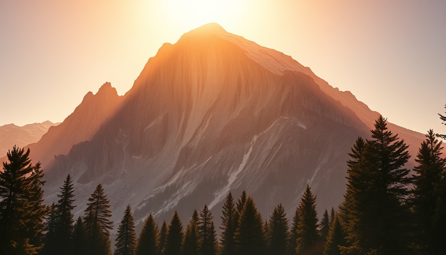 Majestic mountain in warm light symbolizing awe of God's transformative power.