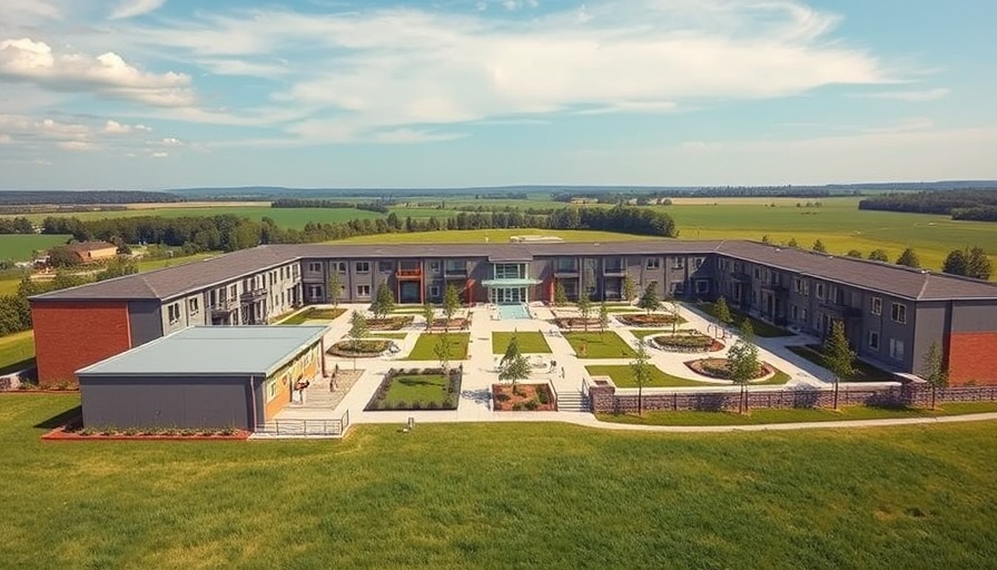 Investment in Lancashire care homes, modern complex under clear sky.