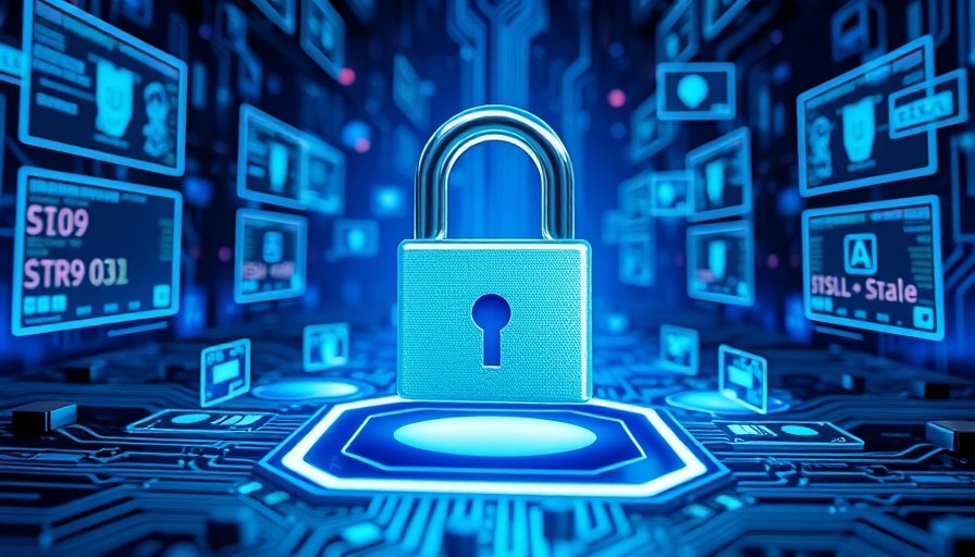 Futuristic padlock and digital SSL/TLS elements.
