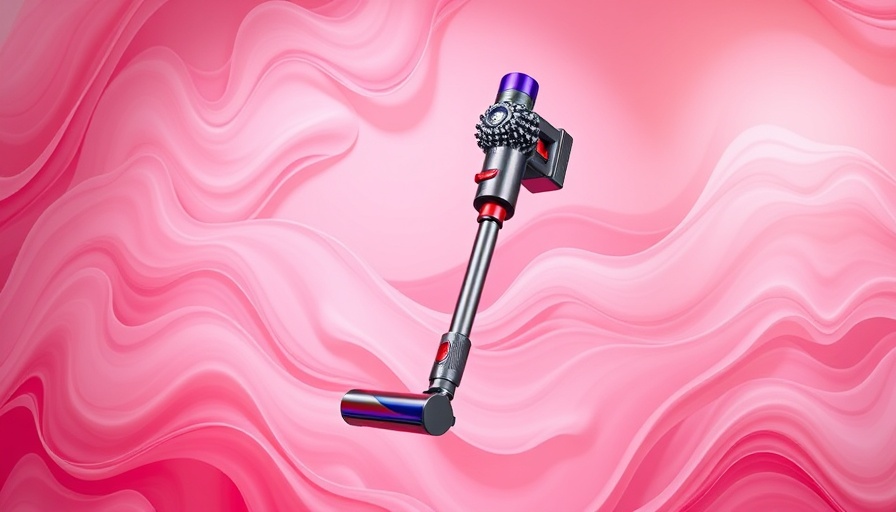 Dyson V8 Absolute vacuum in vivid abstract setting