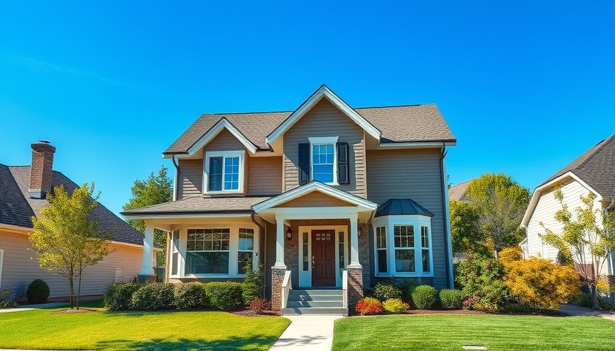Suburban house architecture in a sunny neighborhood related to development exit bridge loan.