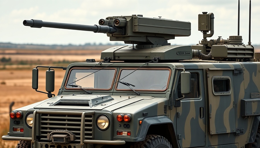 IDF vehicle with Vulcan cannon for drone interception in open field.