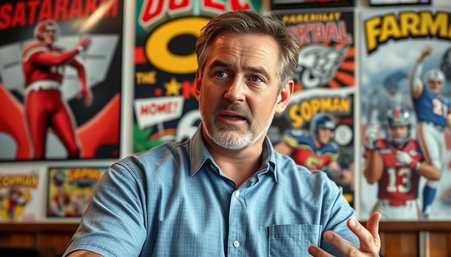 Discussion on atheism against a backdrop of sports and comic posters.