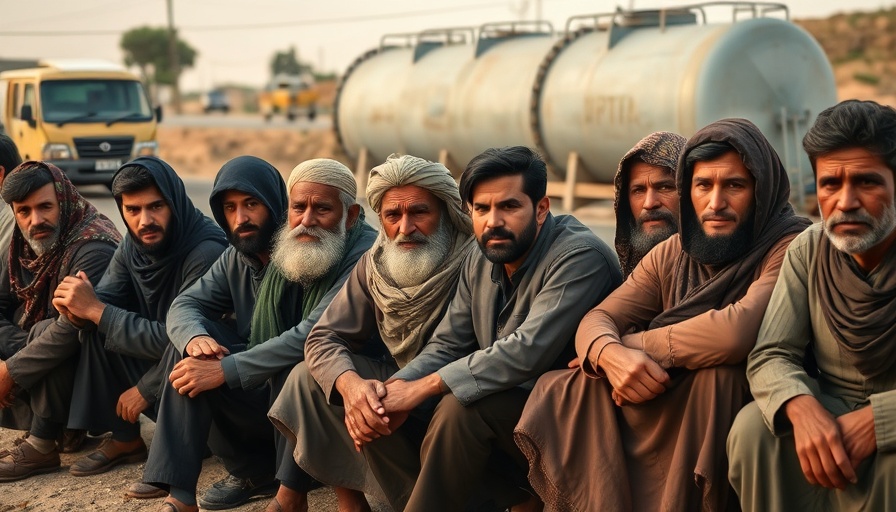 Pakistan Afghan Refugee Expulsion scene with displaced group.