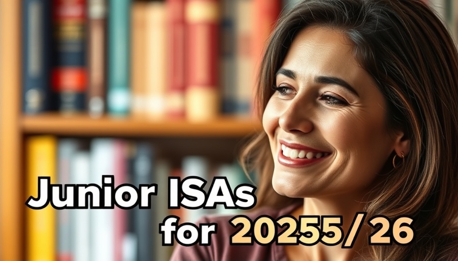 Informative image about Junior ISAs for 2025/26 with smiling woman.
