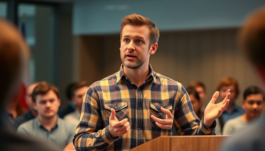 Leadership potential through experience illustrated by a speaker engaging with an audience.