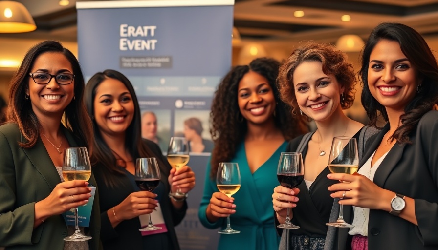 Four women at TechCrunch session event, holding wine glasses.